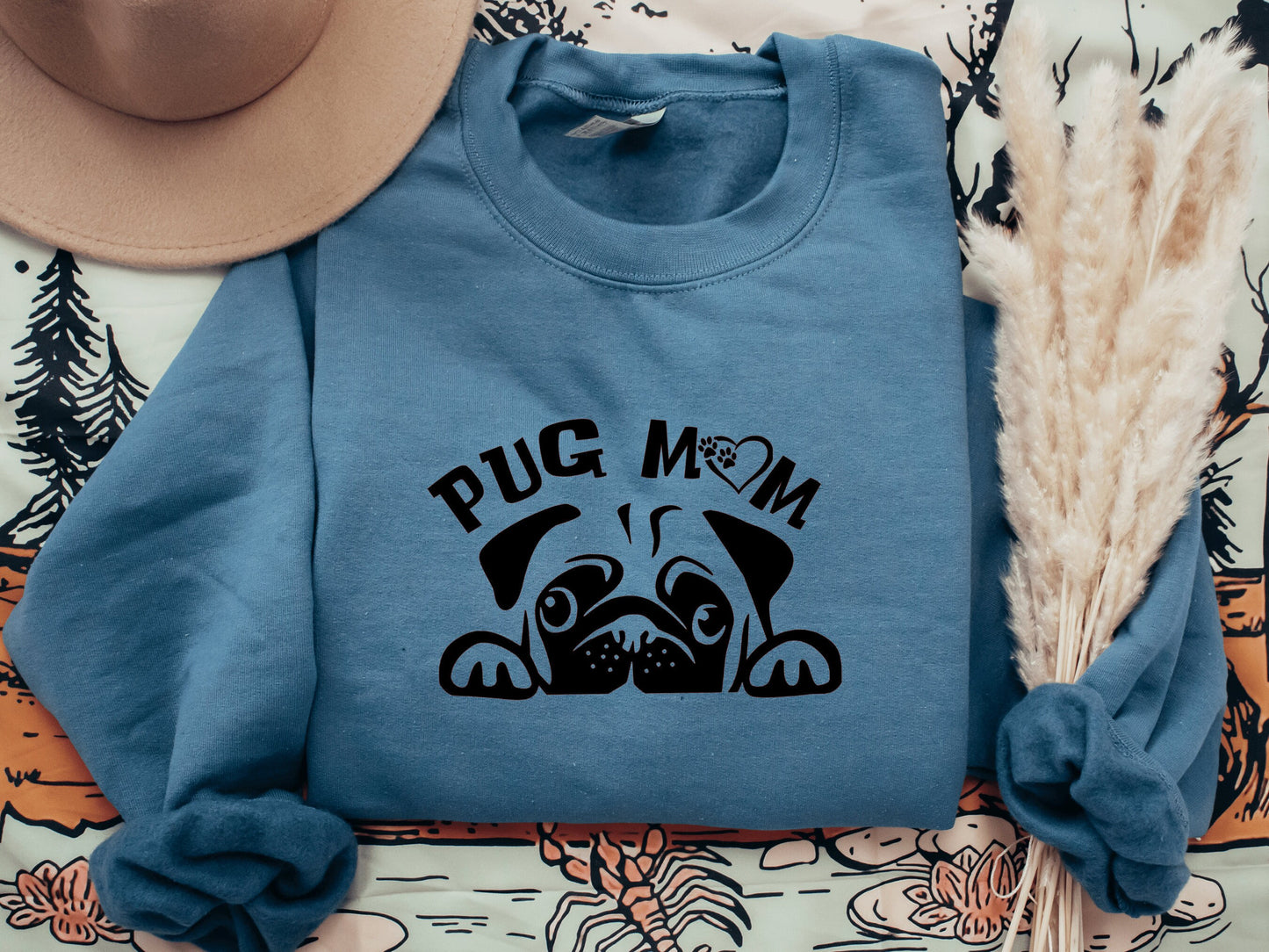 Pug Dog Sweatshirt, Pup Mom Sweatshirt, Pug Mama Sweatshirt, Dog Lover Gift, Pup Mom Shirt, Pug Lover