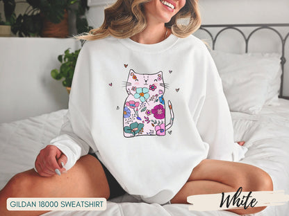 Cat Sweatshirt for Women, Cute Cat Sweatshirt, Cat Lover Sweatshirt, Funny Valentines Day Sweater, Cat Mom Sweatshirt - Mardonyx Sweatshirt S - Sweatshirt / Red