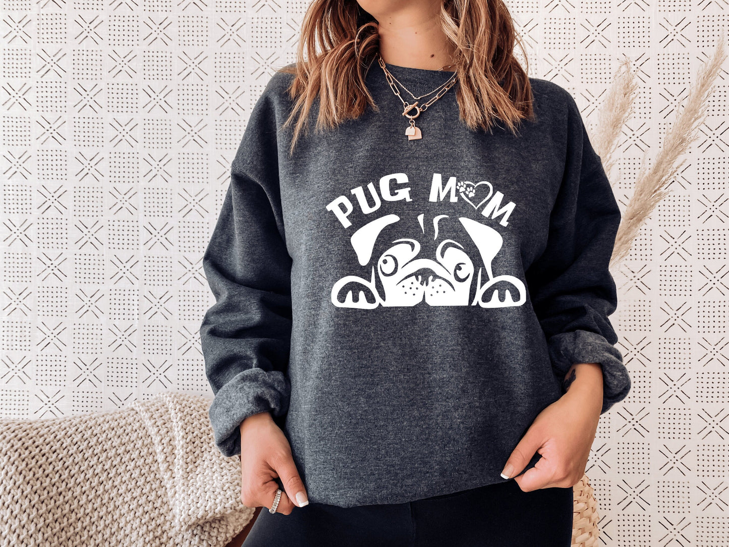 Pug Dog Sweatshirt, Pup Mom Sweatshirt, Pug Mama Sweatshirt, Dog Lover Gift, Pup Mom Shirt, Pug Lover
