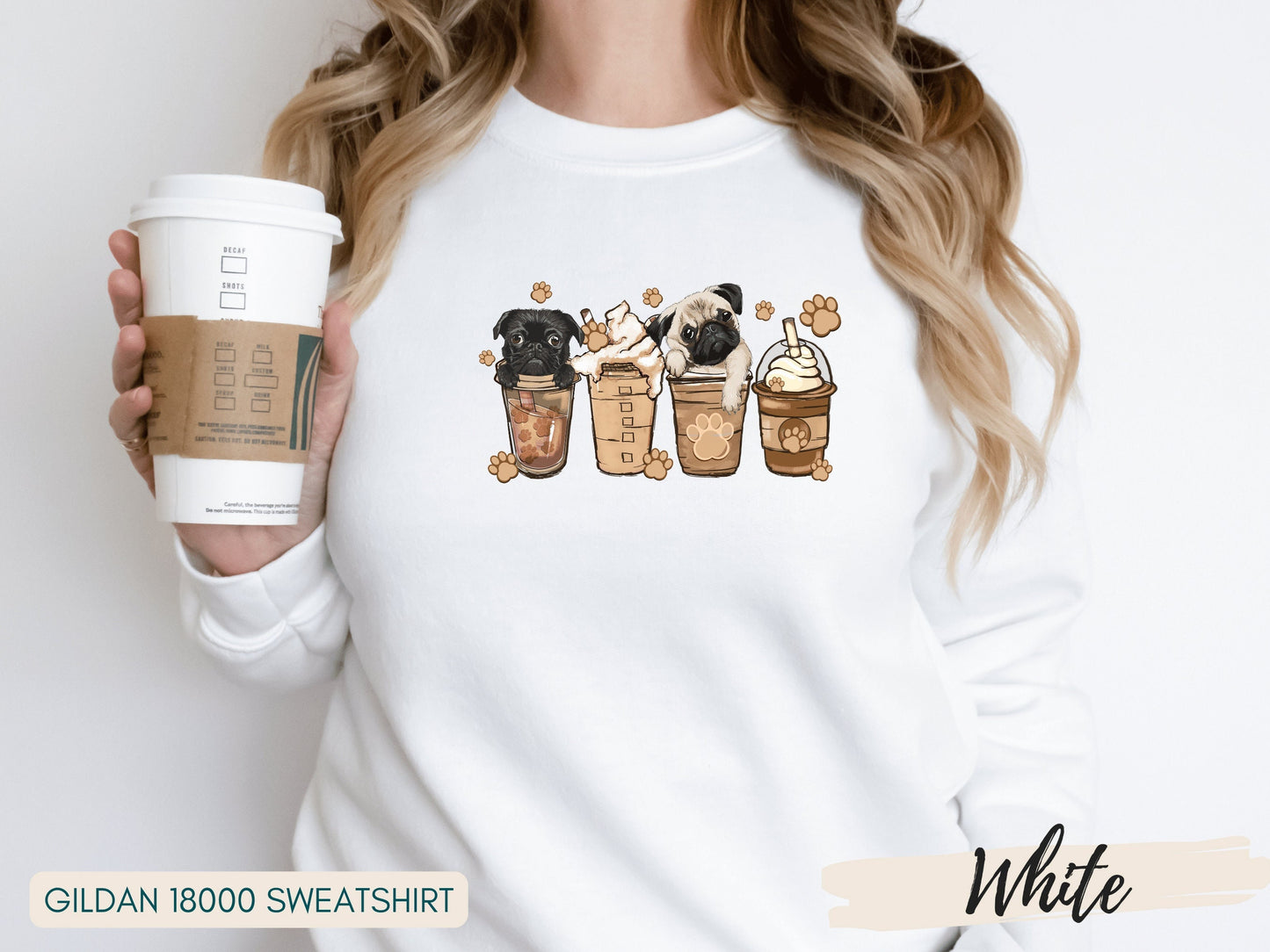 Pug Shirt, Cute Pug Love Gift, Black Pug Shirt, Coffee Lover Shirt, Gift for Pug Dog Mom
