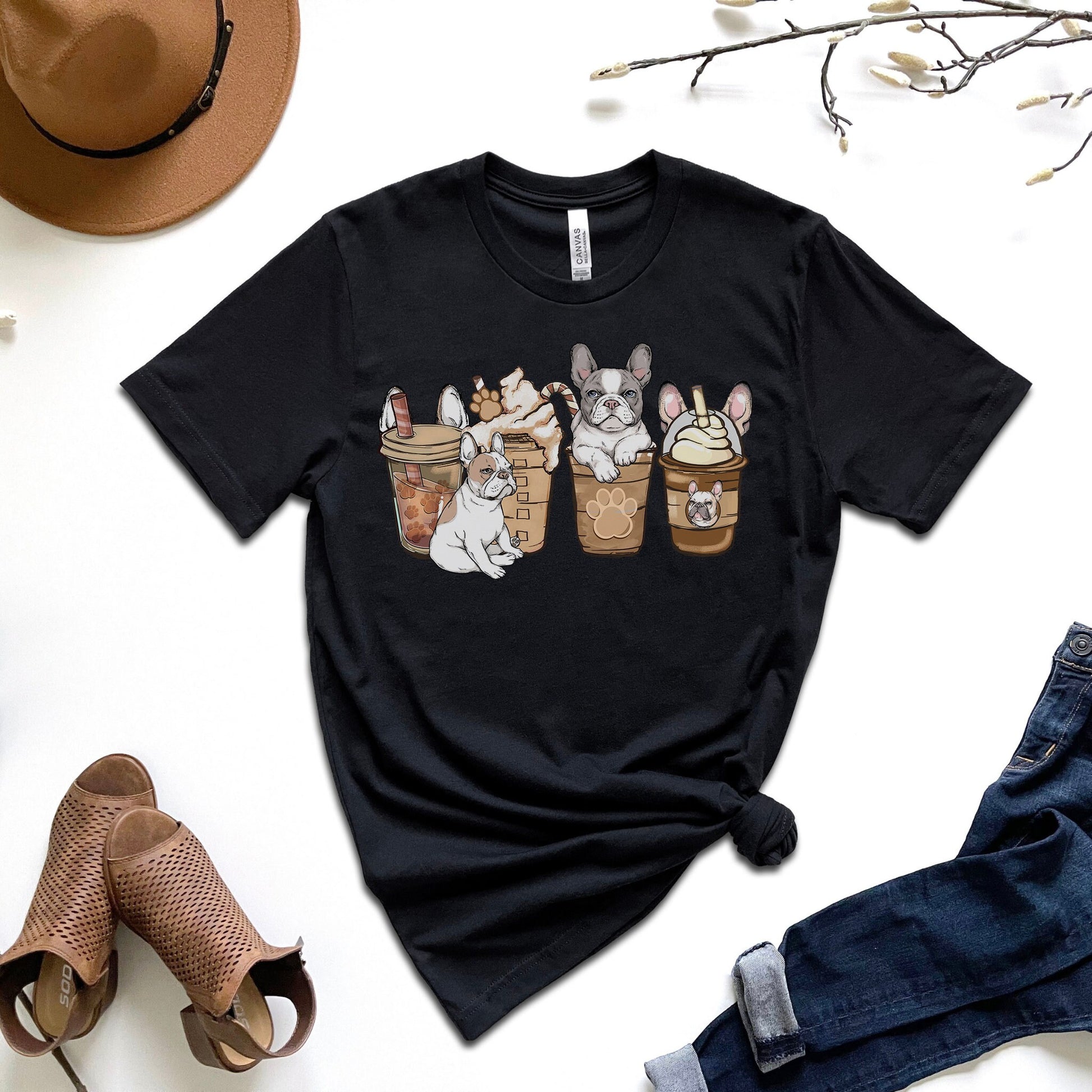 French Bulldog Coffee Lover T-Shirt French Bulldog Gift Frenchie Mom Shirt Mother's Day Gift Frenchie Lover Gift - Mardonyx T-Shirt