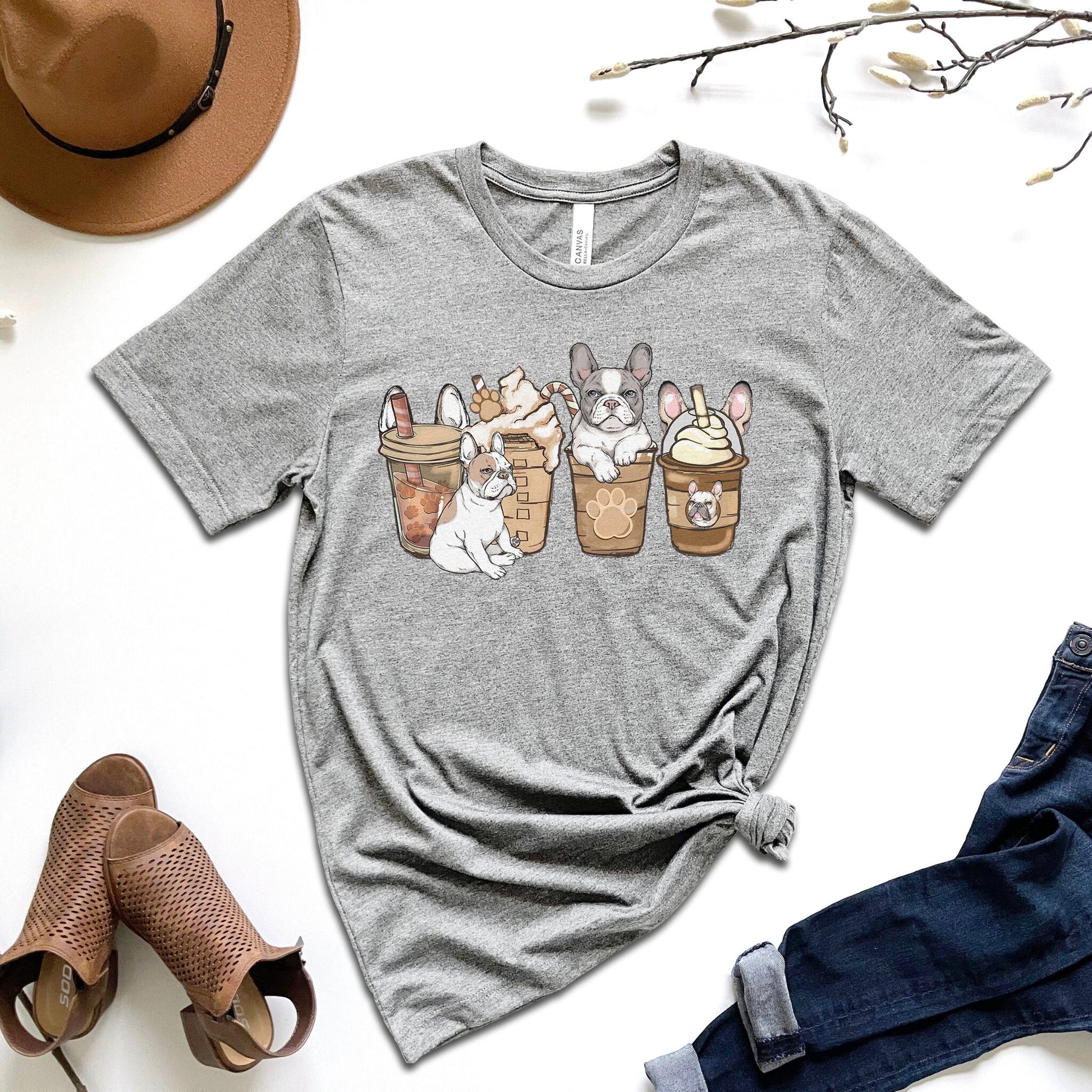 French Bulldog Coffee Lover T-Shirt French Bulldog Gift Frenchie Mom Shirt Mother's Day Gift Frenchie Lover Gift - Mardonyx T-Shirt