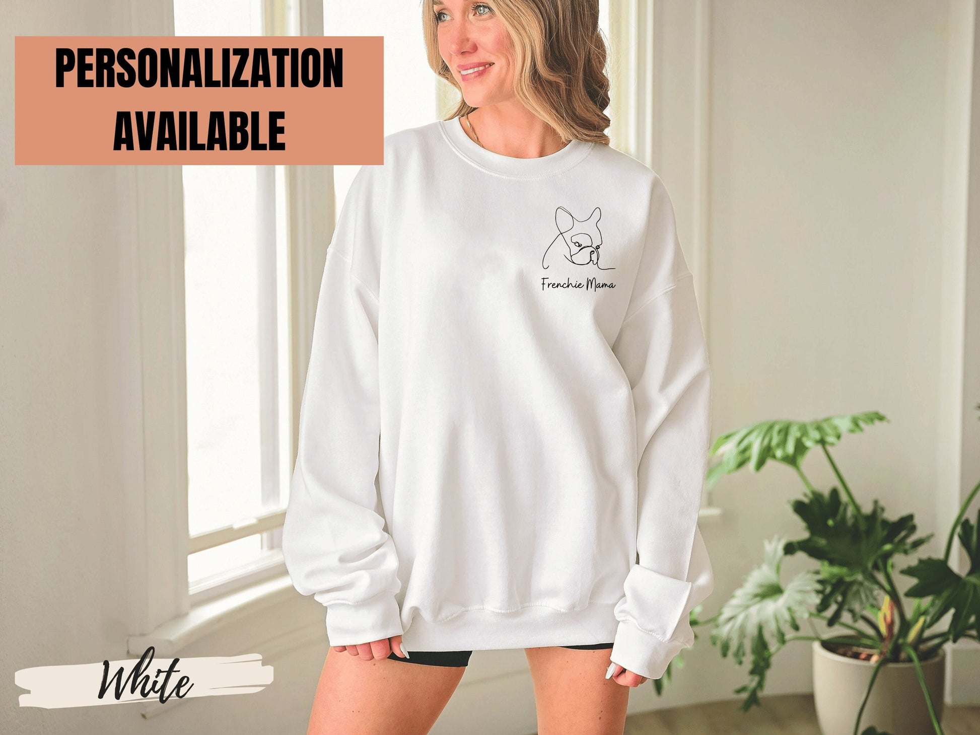 Frenchie Mama Pocket Sweatshirt, French Bulldog Shirt, Frenchie Mom, Bulldog Mom, Dog Mom Shirt, Gift for Frenchie Lover, Personalized Gift - Mardonyx Sweatshirt Sand