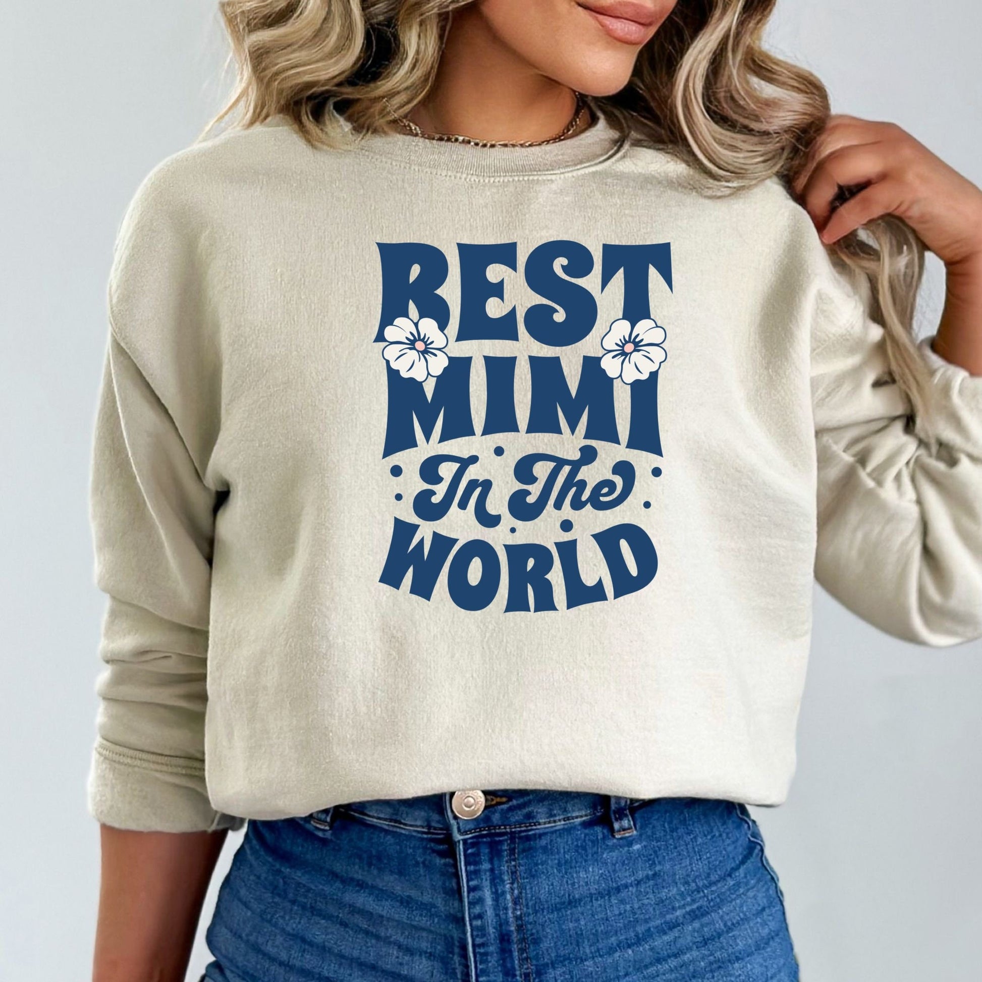 Best Mimi In The World, Grandma Sweatshirt, Grandma Gift, Gift for Grandma, Mimi Sweatshirt, Mimi Gift, Best Mimi Sweatshirt - Mardonyx Sweatshirt S / Sand