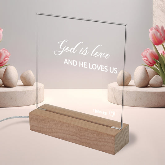 Christian Bible Verse LED Night Light, Christian Christmas Gift, Choice of Favorite Bible Verse