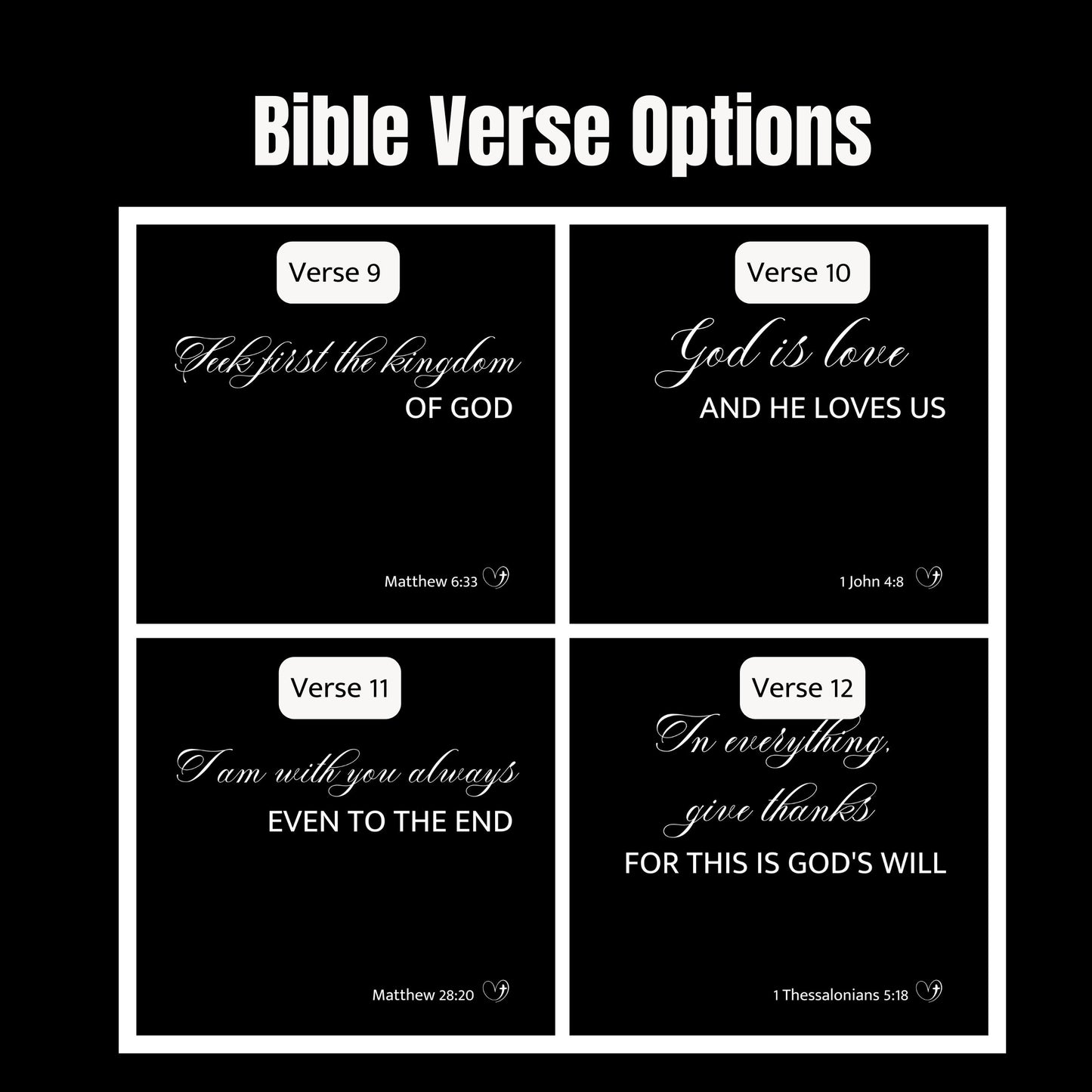 Christian Bible Verse LED Night Light, Christian Christmas Gift, Choice of Favorite Bible Verse - Mardonyx