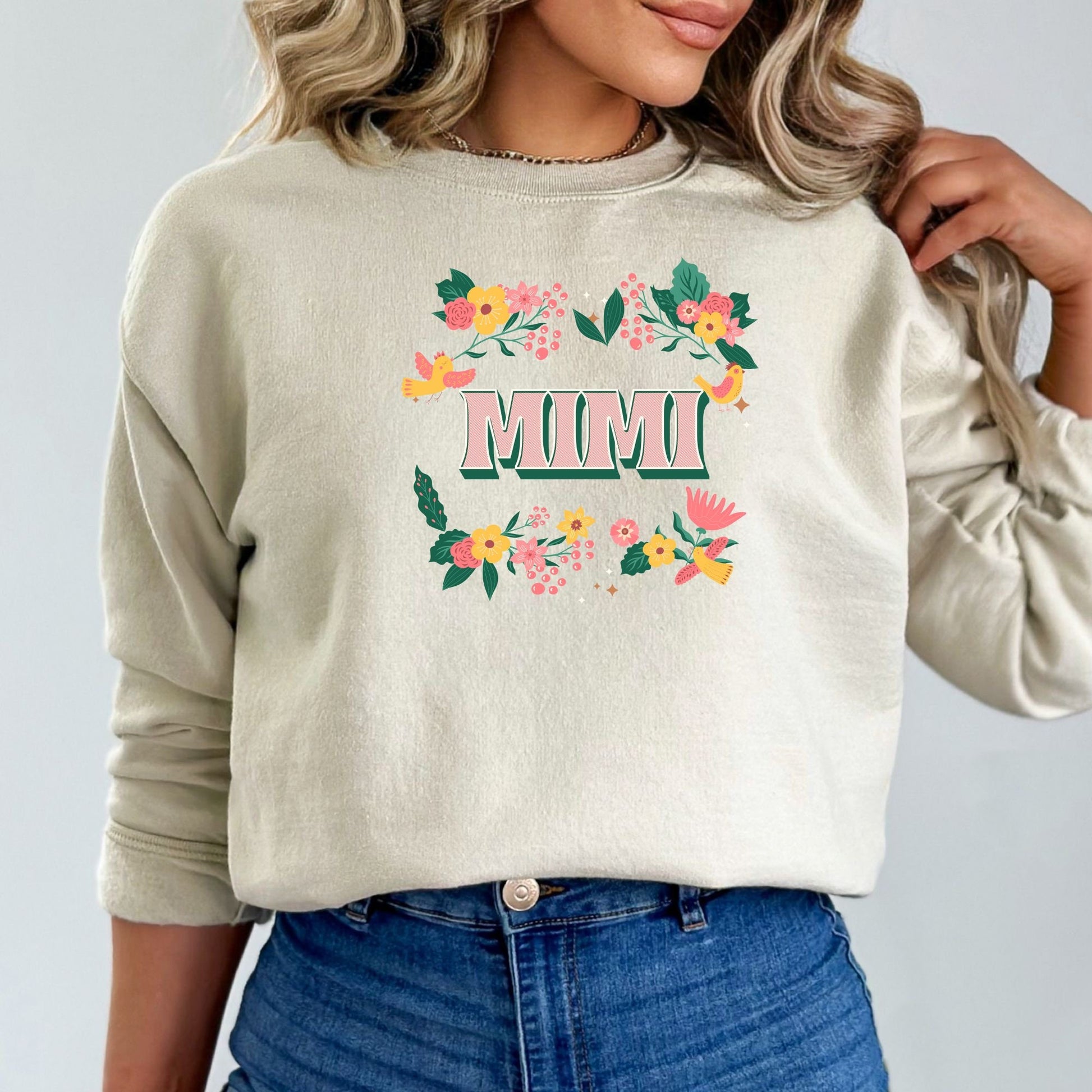 Mimi Floral Sweatshirt, Mimi Shirt, Grandmother Sweatshirt, Gift for Mimi, Mothers Day Sweatshirt, Pregnancy Announcement to Mimi