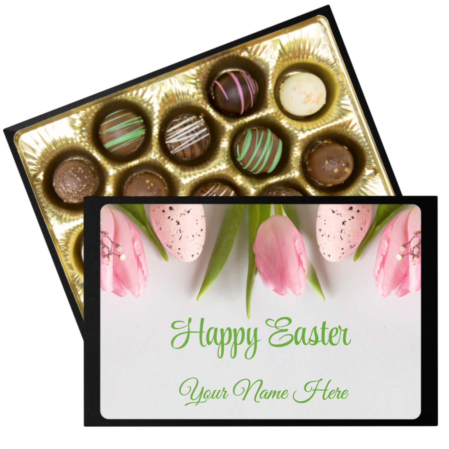 Personalized Easter Tulip Chocolate Truffles