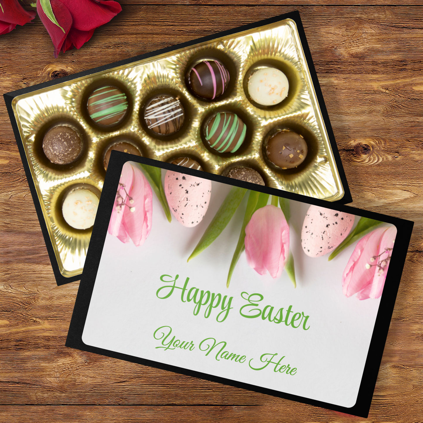 Personalized Easter Tulip Chocolate Truffles