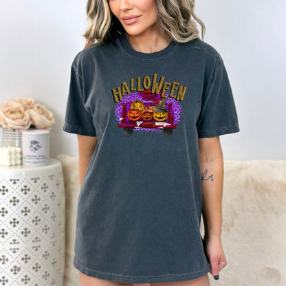 Women's Halloween Farm Fresh Truck T-Shirt, Halloween Shirt For Women