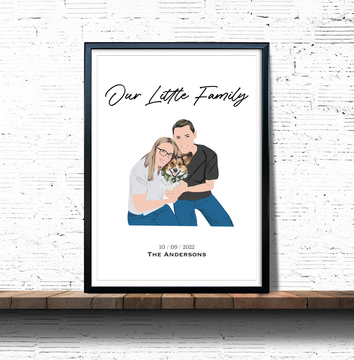 Custom Family Portrait Drawing Framed Poster - Mardonyx Artwork