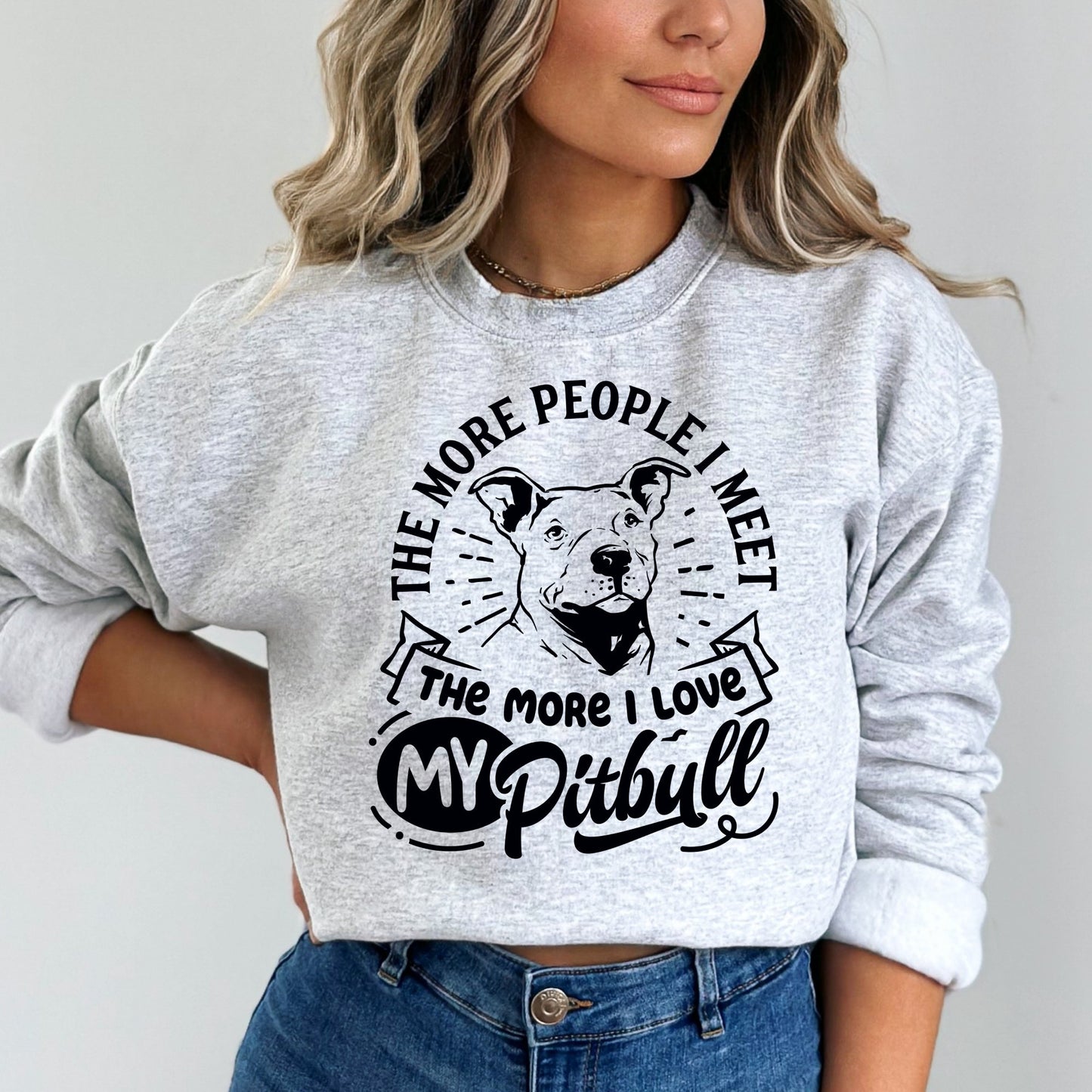 Funny Pitbull Lover Sweatshirt - Mardonyx Sweatshirt S / Ash