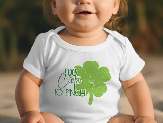 Baby Too Cute To Pinch Shamrock Bodysuit - Mardonyx T-Shirt