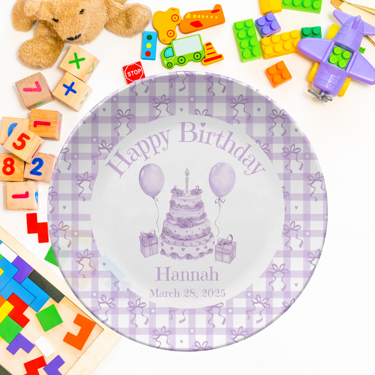 Purple Coquette Birthday Plate