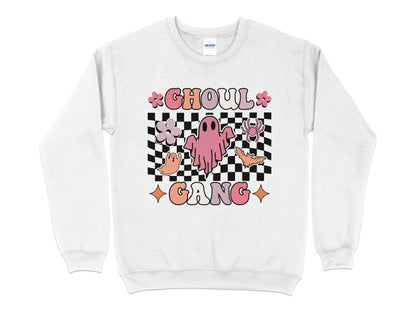 Ghoul Gang Sweatshirt, Halloween Sweatshirt, Funny Halloween Shirt, Halloween Crewneck - Mardonyx Sweatshirt S / White