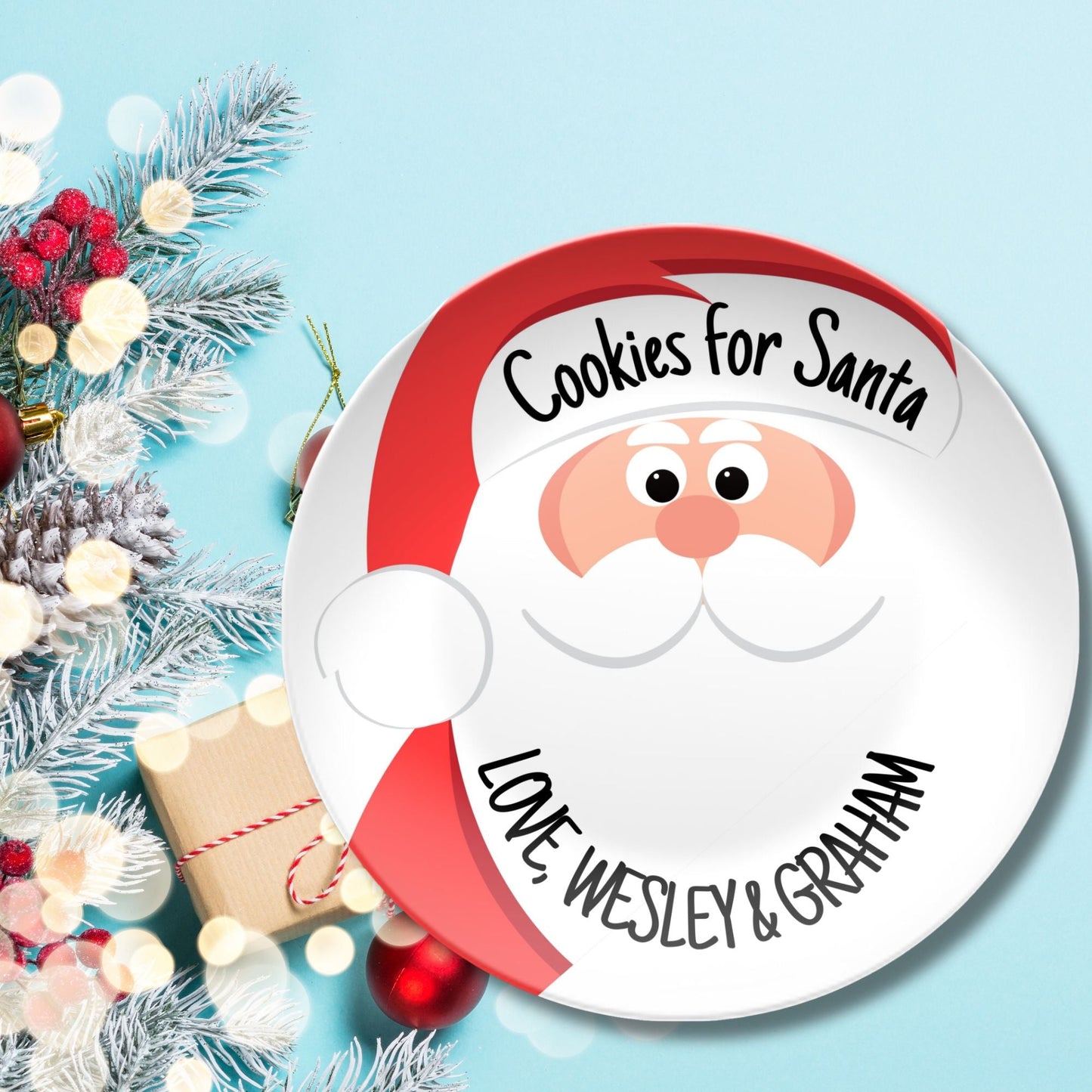 Personalized Cookies for Santa Plate - Kids Personalized Gifts - Gifts for Kids & Babies
