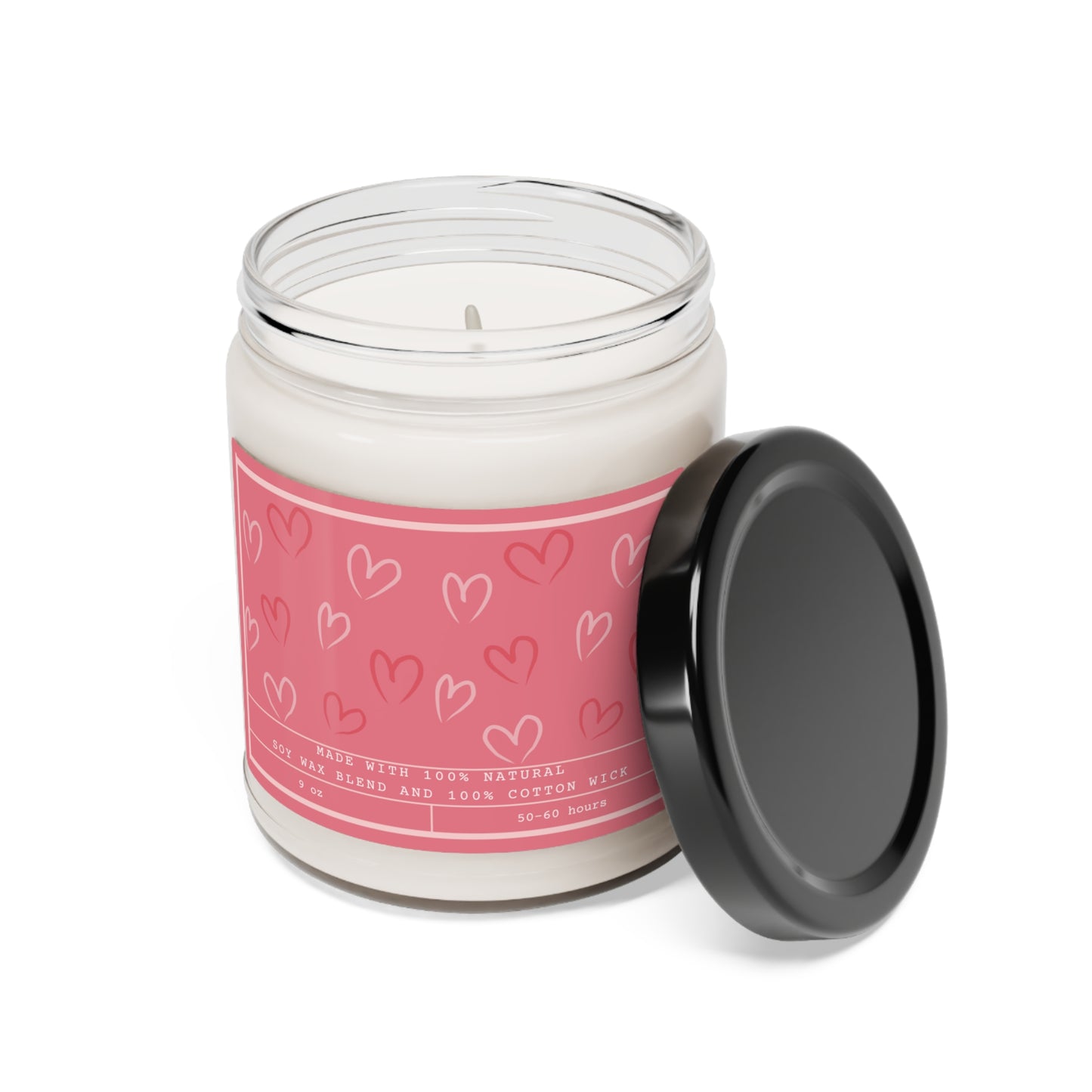 Valentine's Day Gift, Romantic Soy Candle, Glass Candle Jar, 9oz