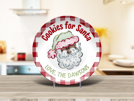 Personalized Cookies for Santa Christmas Tradition Non-Breakable Plate
