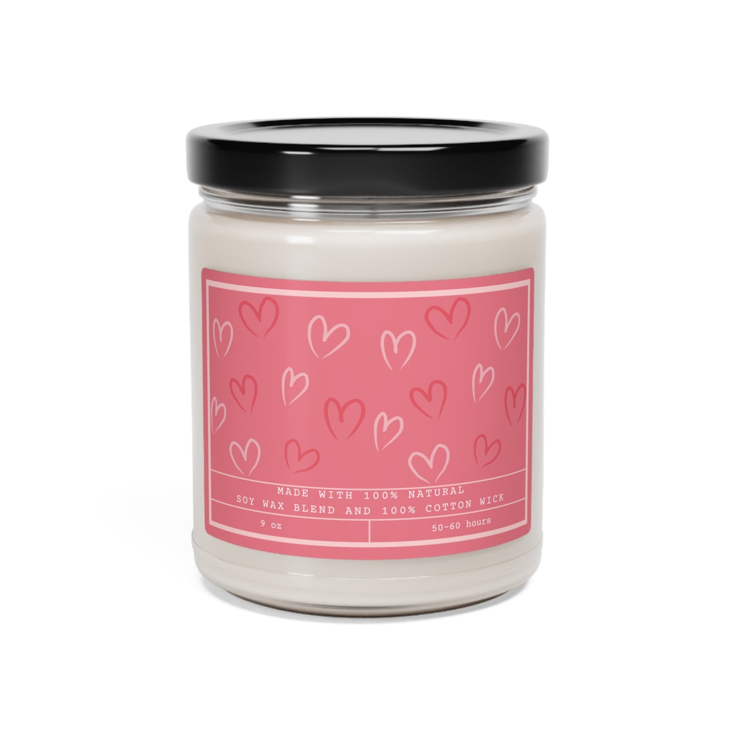 Valentine's Day Gift, Romantic Soy Candle, Glass Candle Jar, 9oz