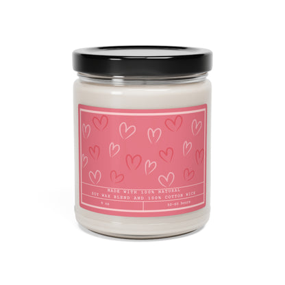 Valentine's Day Gift, Romantic Soy Candle, Glass Candle Jar, 9oz - Mardonyx Candle Clean Cotton / 9oz