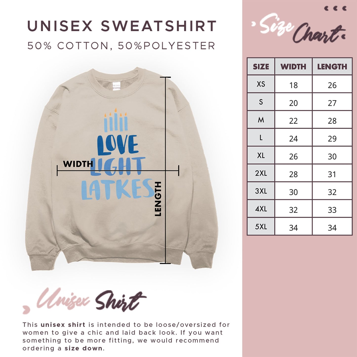 Hanukkah Sweatshirt, Love Light Latkes - Mardonyx Sweatshirt