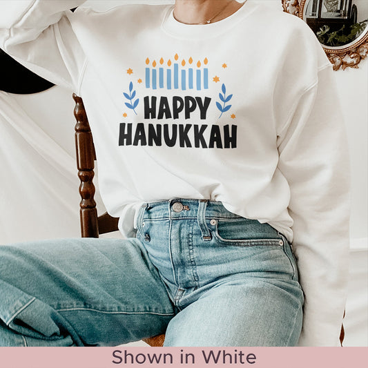 Hanukkah Sweatshirt, Happy Hanukkah - Mardonyx Sweatshirt