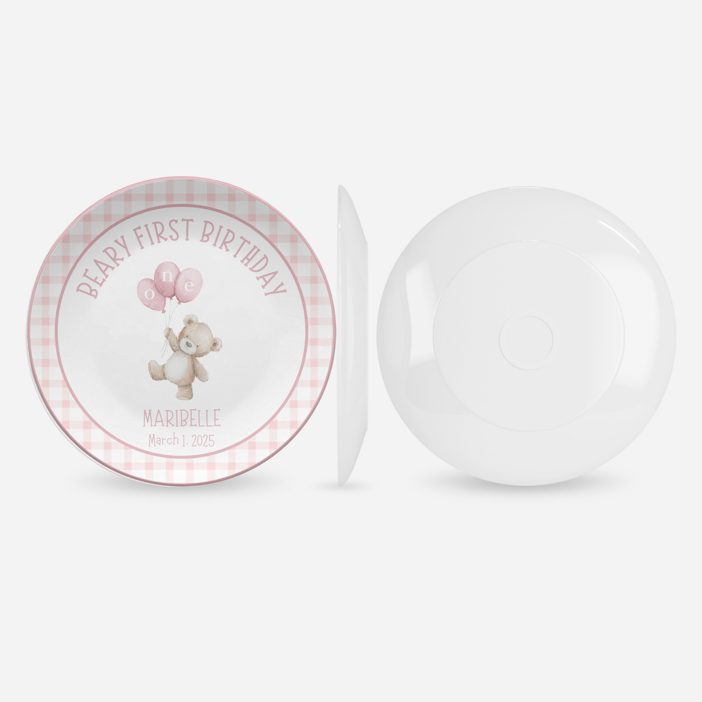Girl Beary First Birthday Plate