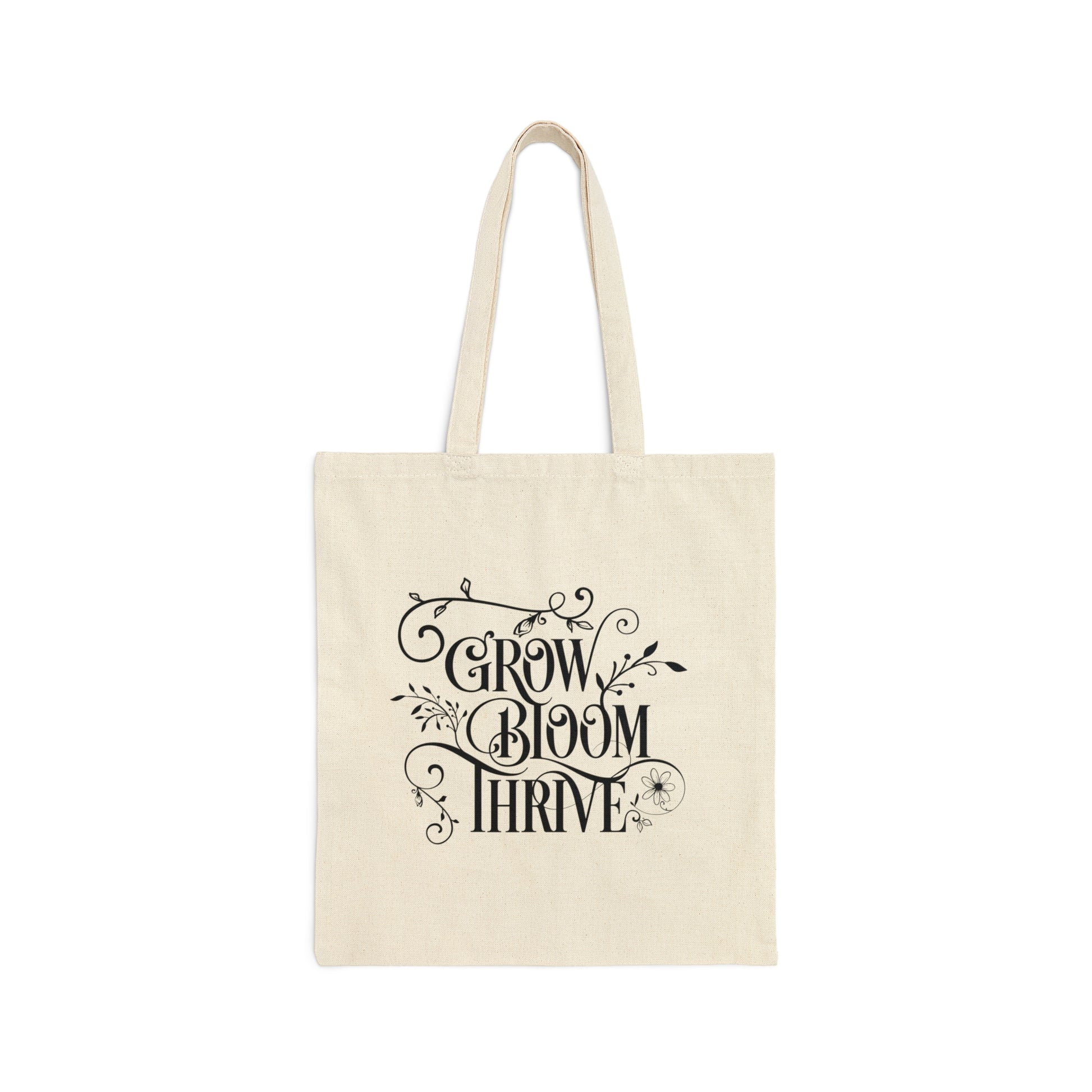 Grow Bloom Thrive Gardener's Shopping Canvas Tote Bag - Mardonyx Bags