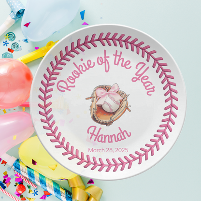 Baseball Rookie Girl Plate