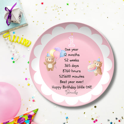 Personalized First Birthday Smash Cake - Unbreakable - Custom Smash 1st Birthday Gift Plate