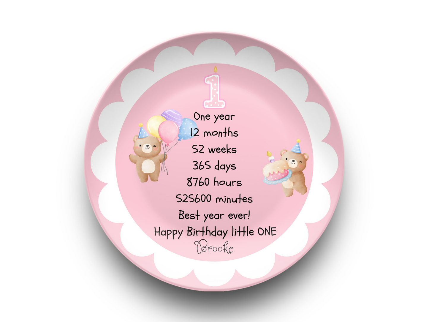 Personalized First Birthday Smash Cake - Unbreakable - Custom Smash 1st Birthday Gift Plate