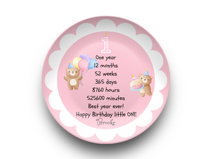 Personalized First Birthday Smash Cake - Unbreakable - Custom Smash 1st Birthday Gift Plate