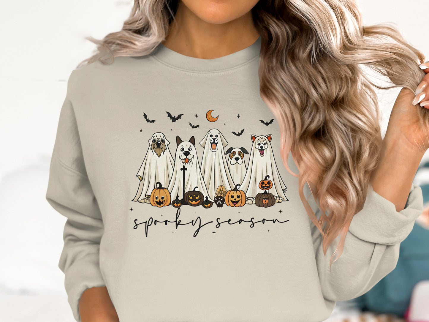 Spooky Season Halloween Ghost Dog Sweatshirt product