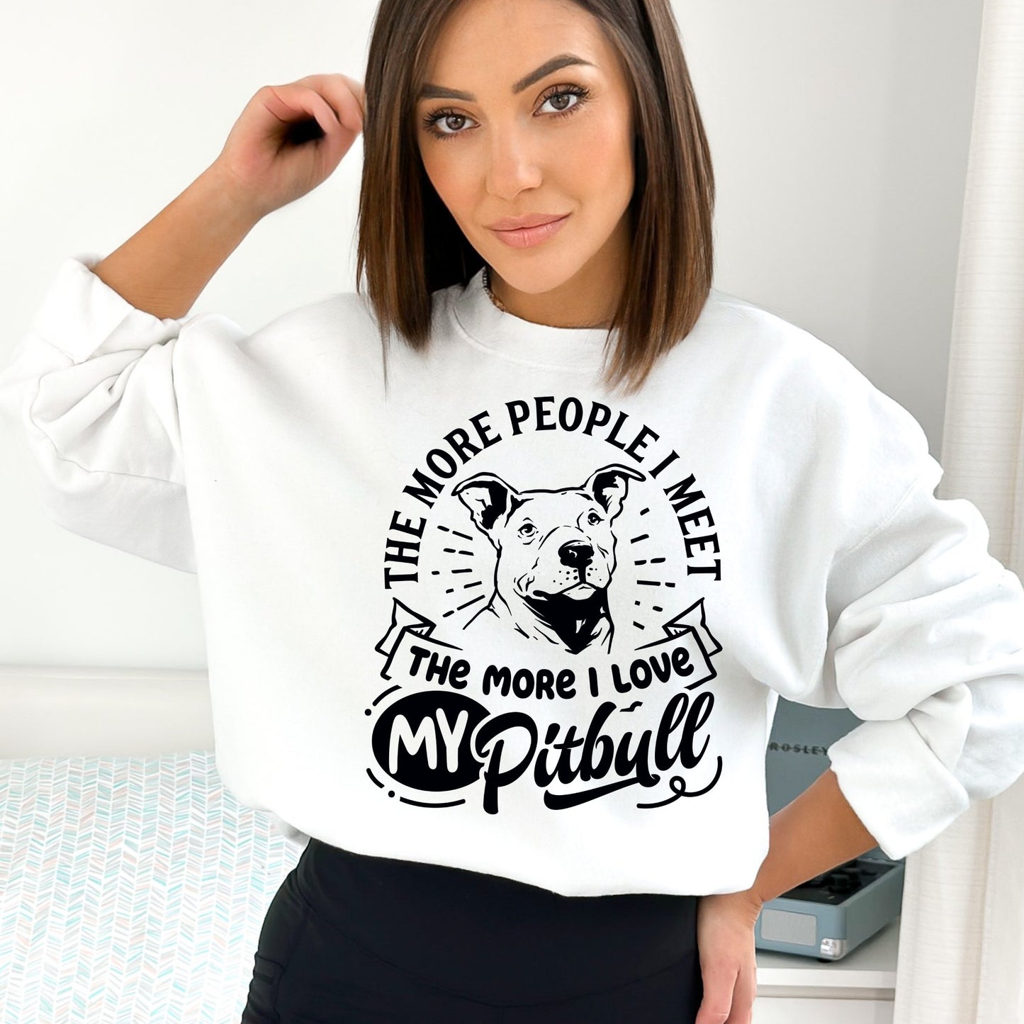 Funny Pitbull Lover Sweatshirt - Mardonyx Sweatshirt S / White