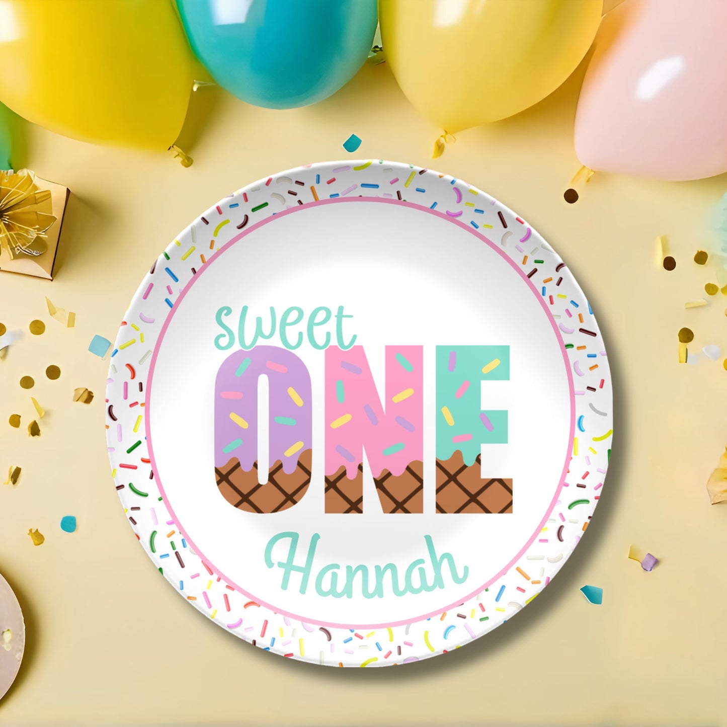 Personalized Sweet One Birthday Smash Cake Plate - Sweet One Birthday Decorations - Gift for Grandchild