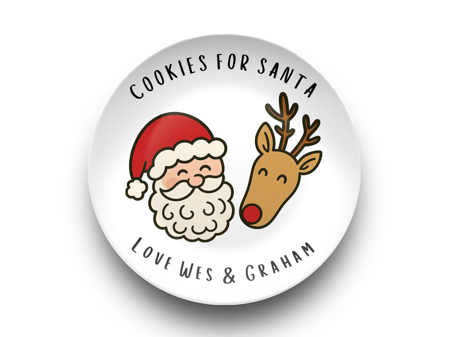 Christmas Personalized Cookies for Santa Plate - Custom Festive Holiday Keepsake