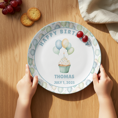 Birthday Plate Personalized - Personalized Birthday Gift - First Birthday Party - Boys Birthday Party - 1st Birthday - Birthday Decorations Kids - Smash Cake Plate