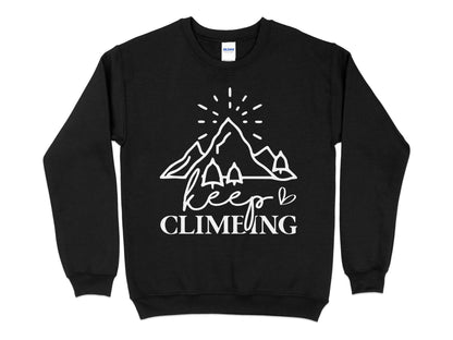 Adventure Mountain Sweatshirt, Keep Climbing Hiking Graphic Pullover, Outdoor Unisex Casual Top, Nature Lover Gift Idea - Mardonyx Sweatshirt S / Black