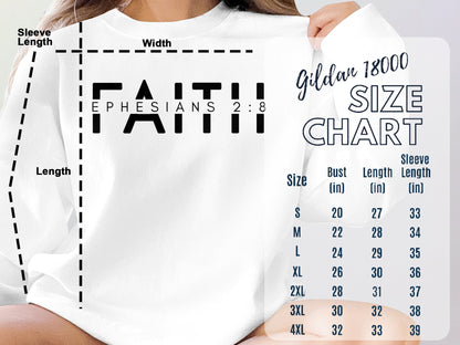 Unisex Faith Ephesians 2:8 Sweatshirt, Bible Verse Christian Pullover, Religious Scripture Soft Cotton Sweater, Casual Wear - Mardonyx Sweatshirt