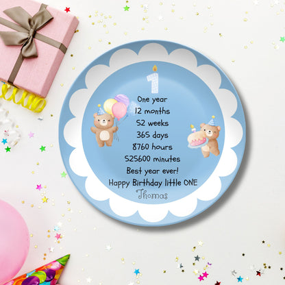 Personalized First Birthday Smash Cake - Unbreakable - Custom Smash 1st Birthday Gift Plate