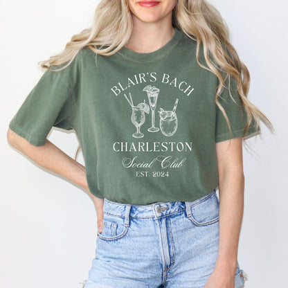 Custom Bachelorette Social Club T-Shirt - Mardonyx T-Shirt S / Moss