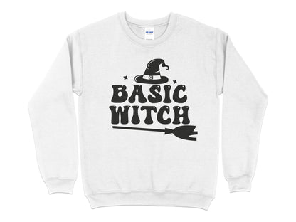 Halloween Sweatshirt for Women Basic Witch, Funny Halloween Sweater - Mardonyx Sweatshirt S / White
