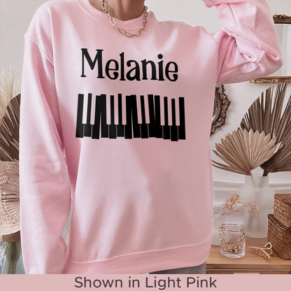 Custom Name Music Sweatshirt, Personalized Piano T-Shirt, Piano Lesson Music Gifts, Music Birthday, Gift Music Teacher - Mardonyx Sweatshirt