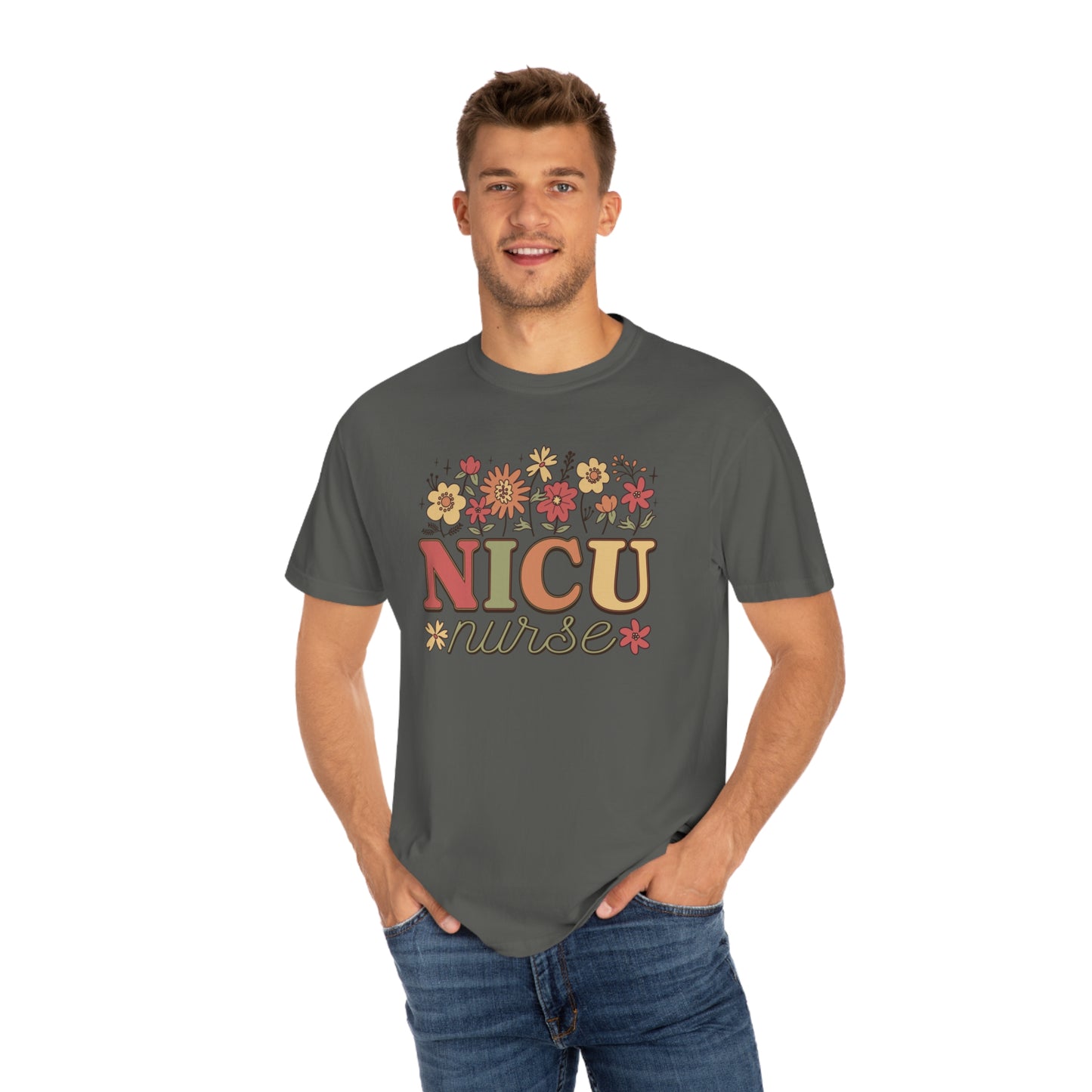 Retro Floral NICU Nurse Shirt , Nurse Appreciation Gift, Neonatal Nurse T-Shirt Comfort Colors 1717