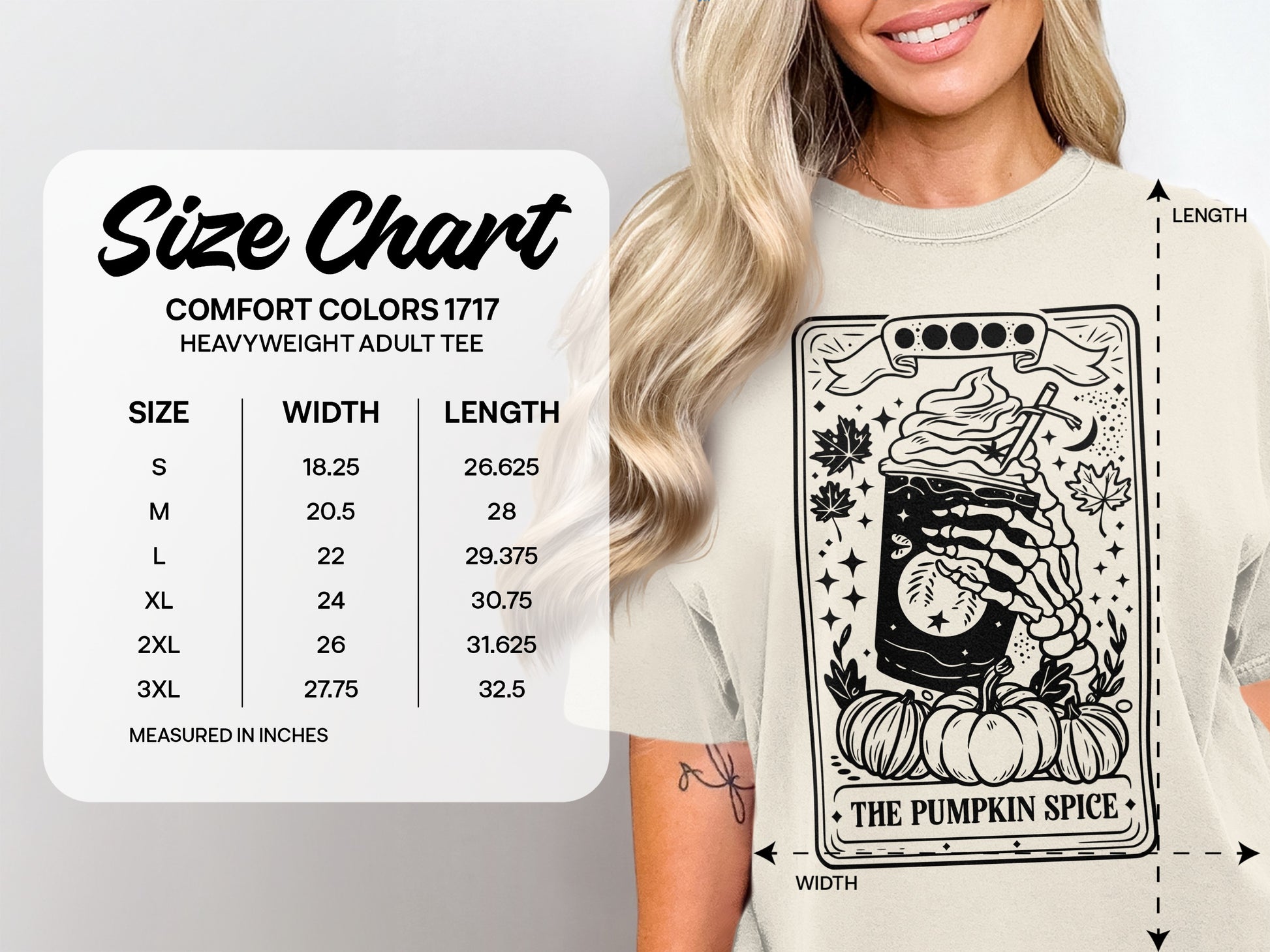 The Pumpkin Spice Skeleton Comfort Colors Adult Tee