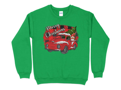 Buffalo Plaid Merry Christmas Red Truck Shirt, Christmas Sweatshirt, Holiday Shirt, Christmas Gifts for Women, Holiday Sweater, Xmas - Mardonyx Sweatshirt S / Irish Green