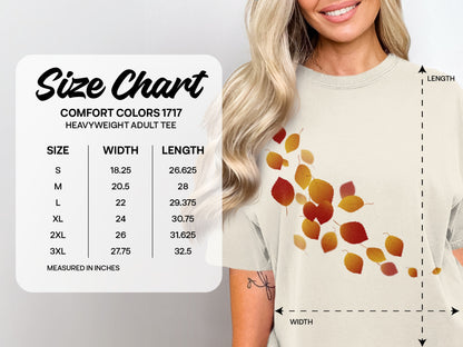 Autumn Leaves Print Comfort Colors 1717 Heavyweight Tee