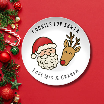 Christmas Personalized Cookies for Santa Plate - Custom Festive Holiday Keepsake