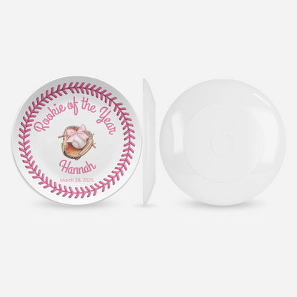 Baseball Rookie Girl Plate