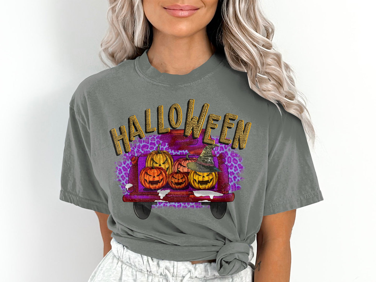 Women's Halloween Farm Fresh Truck T-Shirt, Halloween Shirt For Women